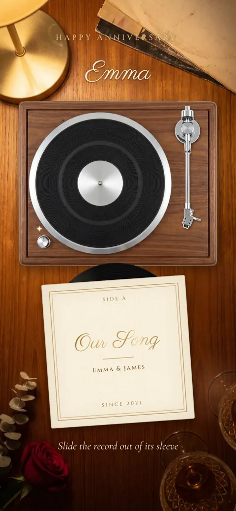 Our Song: animated digital letter, opening screen