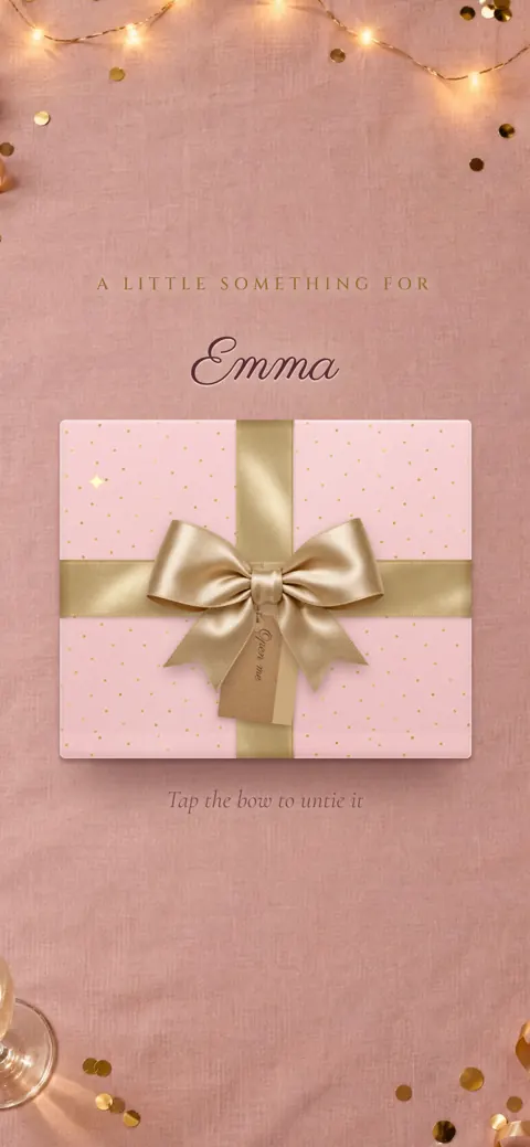 Birthday Blush: animated digital letter, opening screen