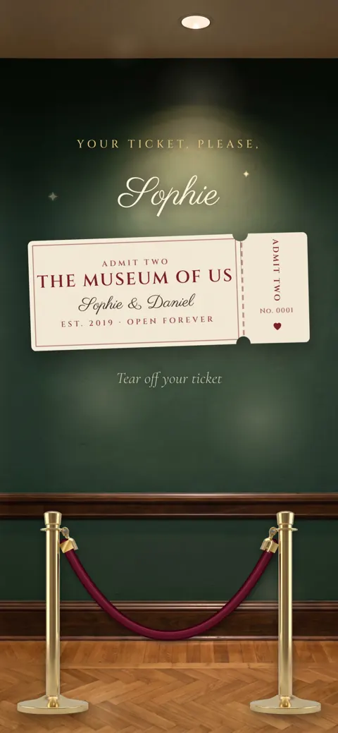 The Museum of Us: animated digital letter, opening screen