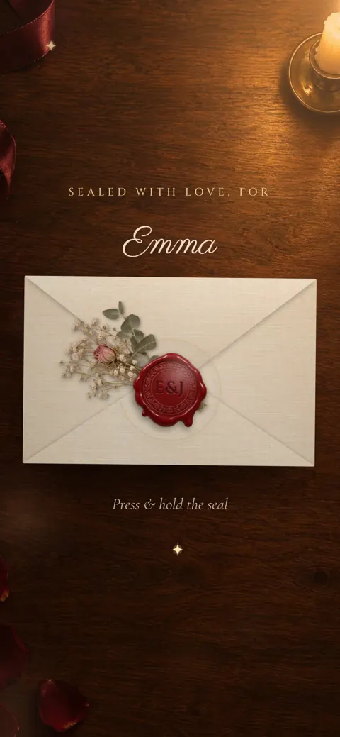 Romantic Rose: animated digital letter, opening screen